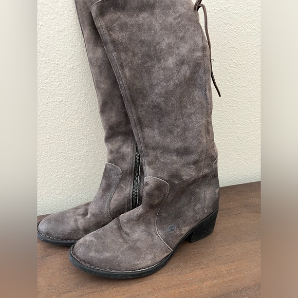 BORN Tall Gray Suede Boots - Picture 6 of 8